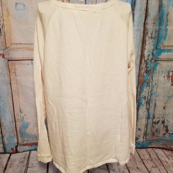 Maurices Cream Sweatshirt With Lace Overlay - Picture 4 of 5